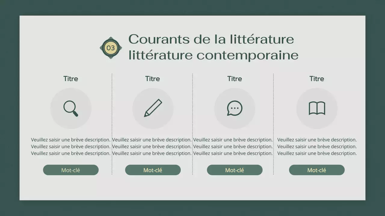 Atmosphère verte et apaisante Cours de littérature moderne