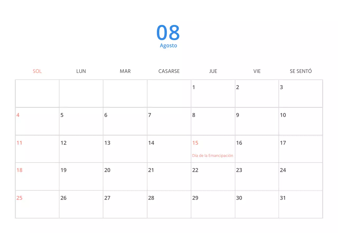 Bonito calendario de sobremesa ilustrado de temática familiar en color verde