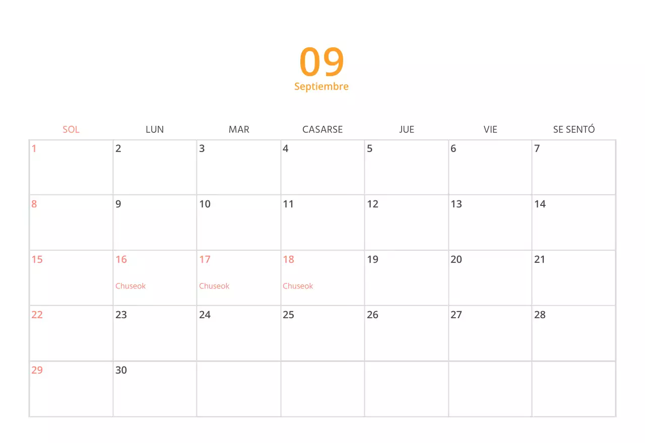 Bonito calendario de sobremesa ilustrado de temática familiar en color verde
