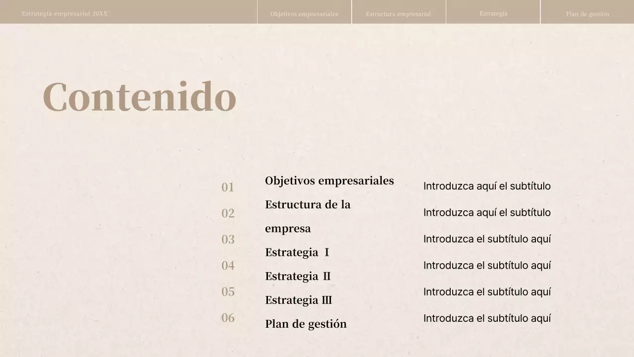 Informe de estrategia empresarial con textura de papel beige