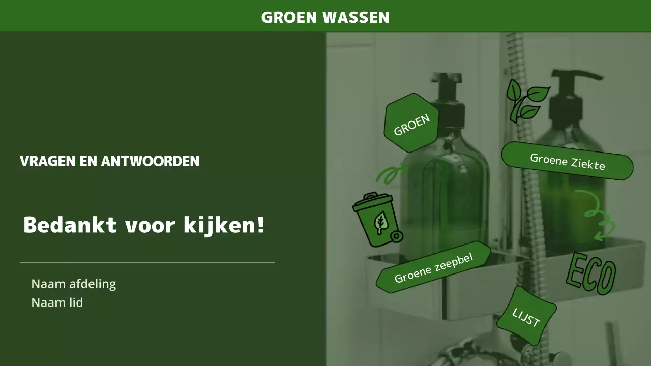 Een eenvoudige presentatie met groene kleuren