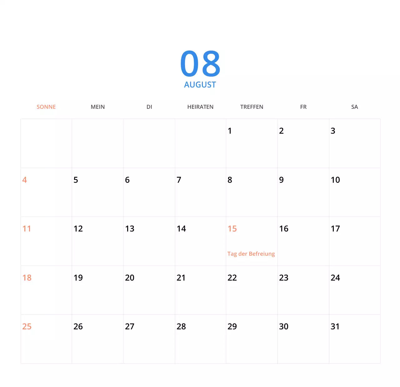 Niedlich illustrierter grüner Tischkalender mit Familienthemen