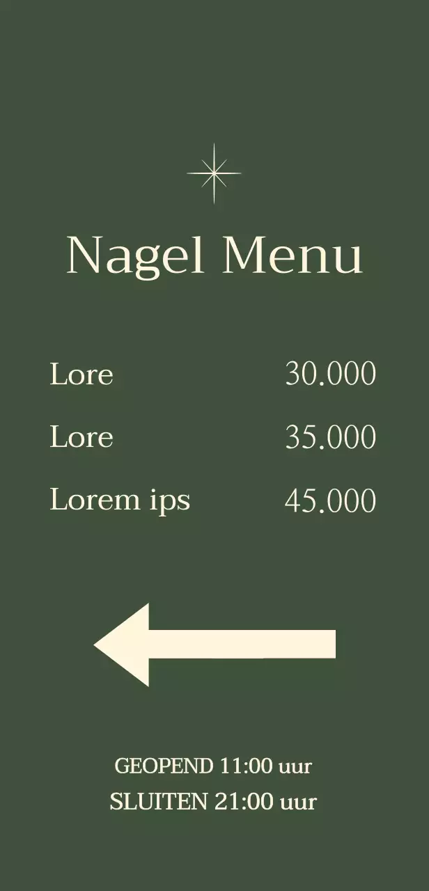 Spijker teken met ster illustratie op groene achtergrond