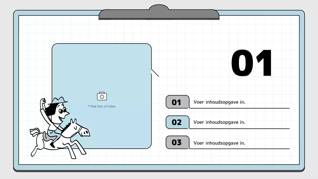 Lichtblauw en wit notitieblok concept onderwijspresentatieset