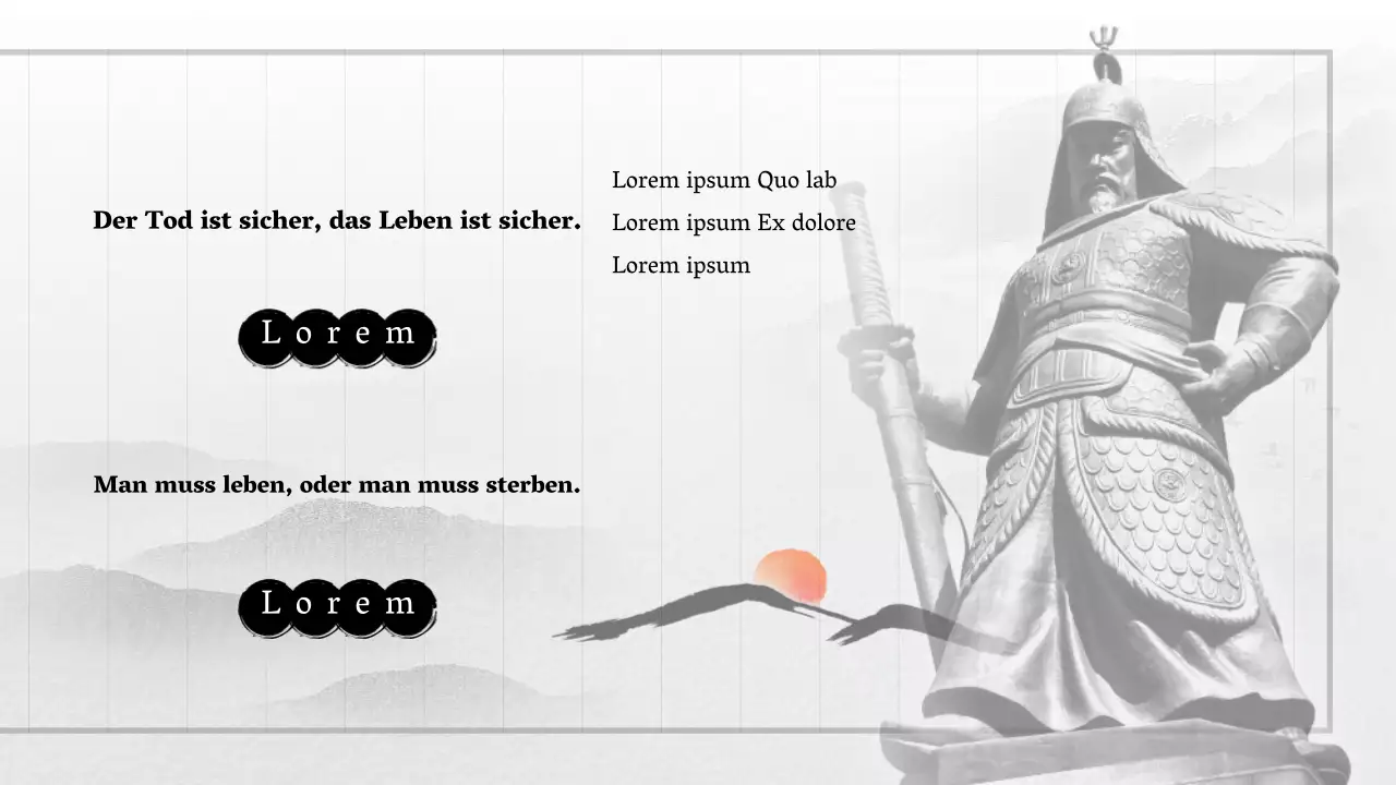 Schwarz-Weiß und Rot Klassisches Konzept Antike Tusche und Aquarell Präsentation Vorstellung der Großen des Aquarells