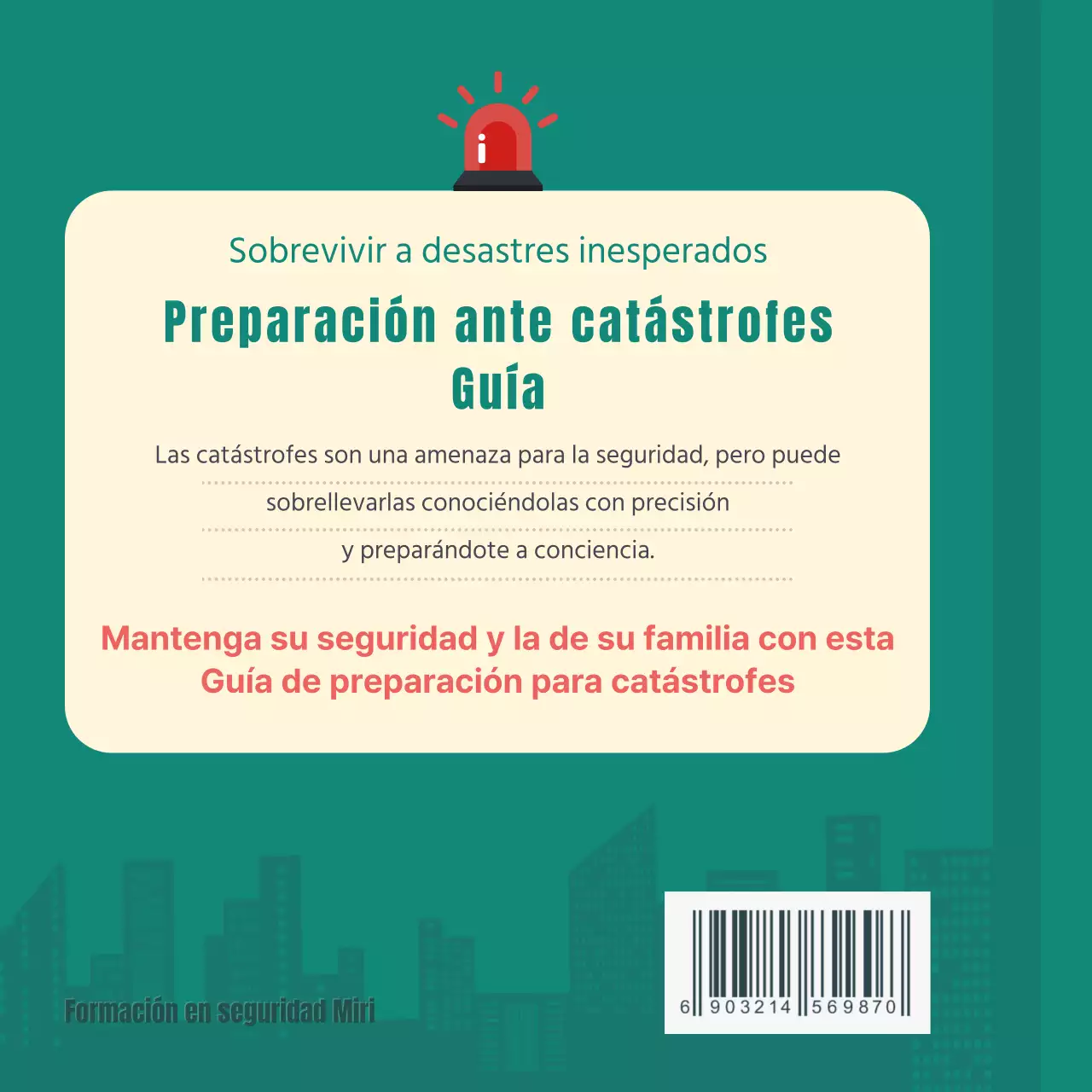 Turquesa guía de preparación para catástrofes diseño de cardnews