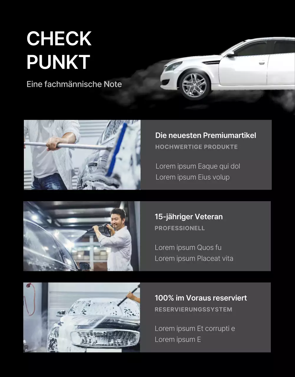 Handwäsche für weiße und schwarze Autos