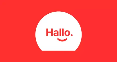 Hallo Smiley roter Hintergrund baldt