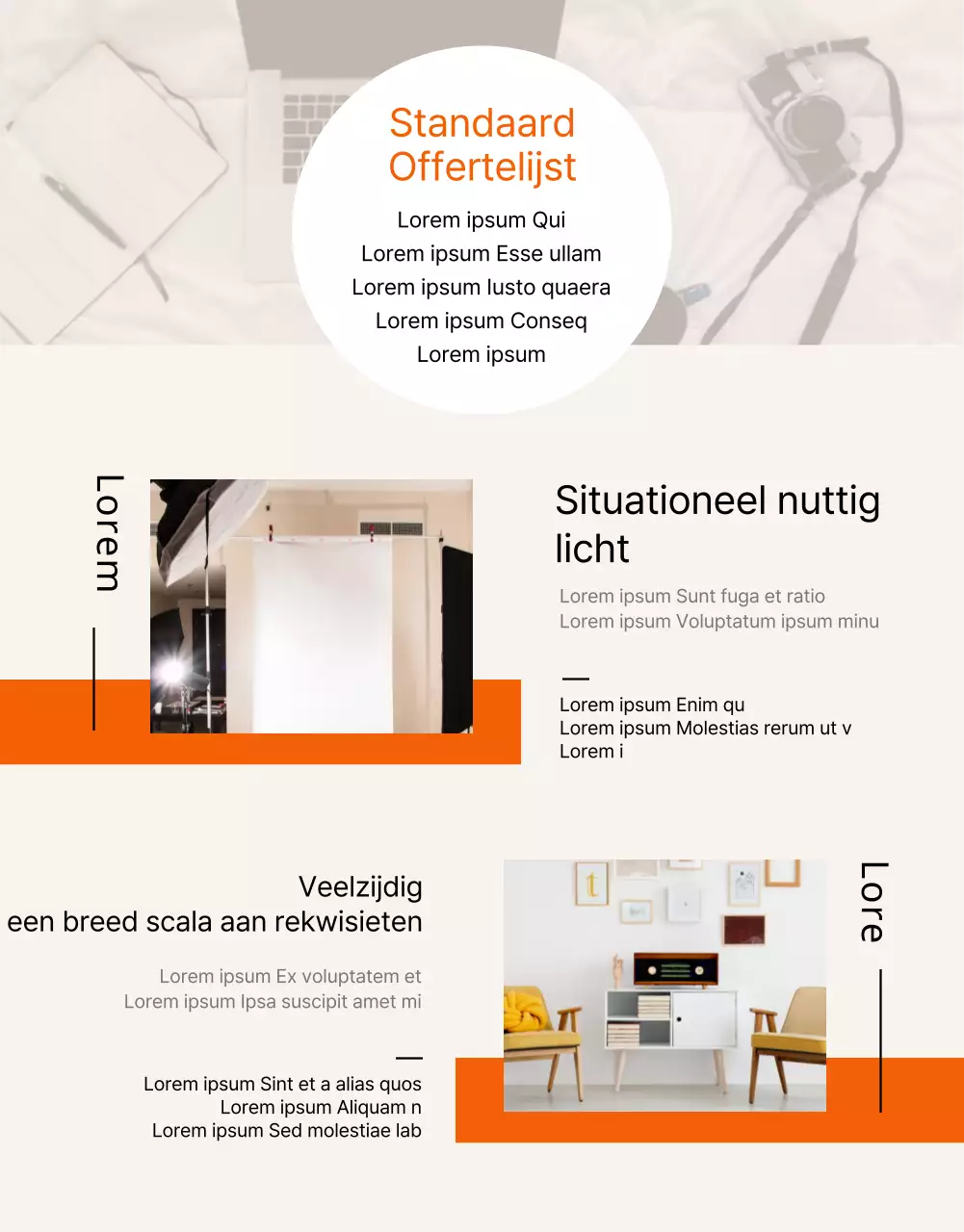 Een gids voor een schone, beige en oranje selfiestudio