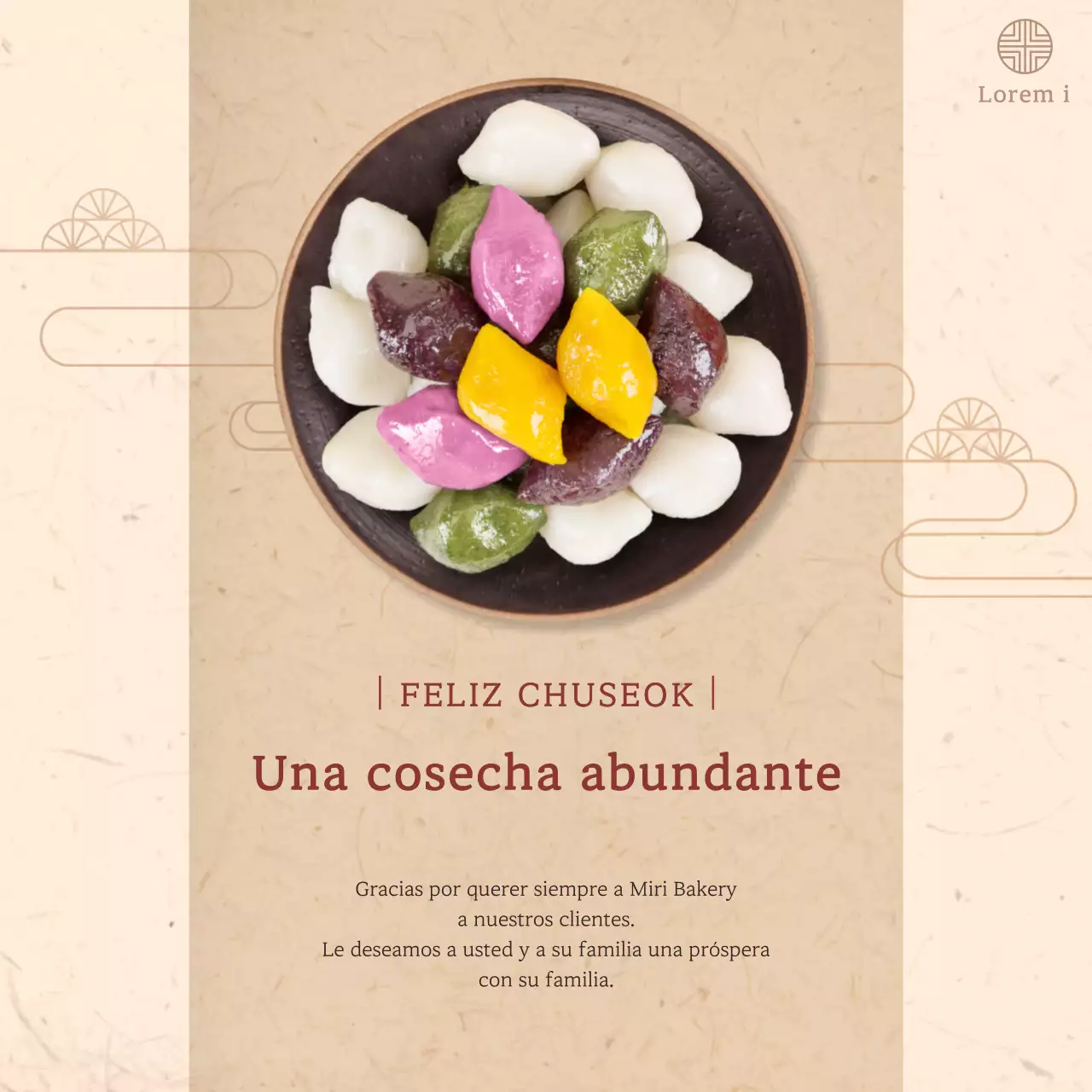 Una felicitación beige en Instagram