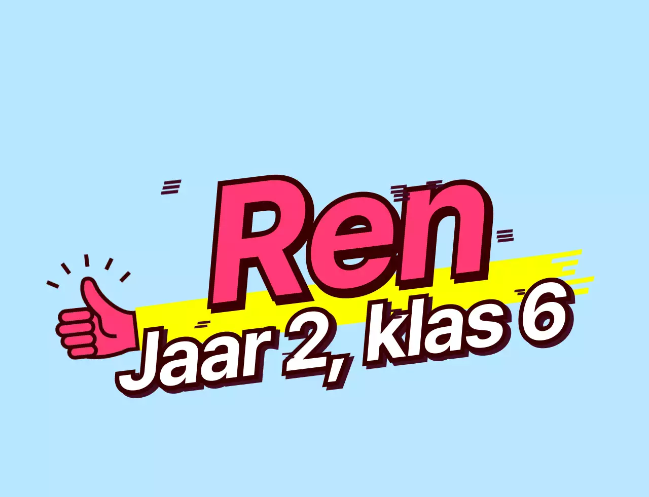 Roze met gele schuine tekst schoolgroep t-shirt