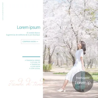 Sugerencias de conjuntos de verano en blanco y menta (cuadrados de redes sociales)