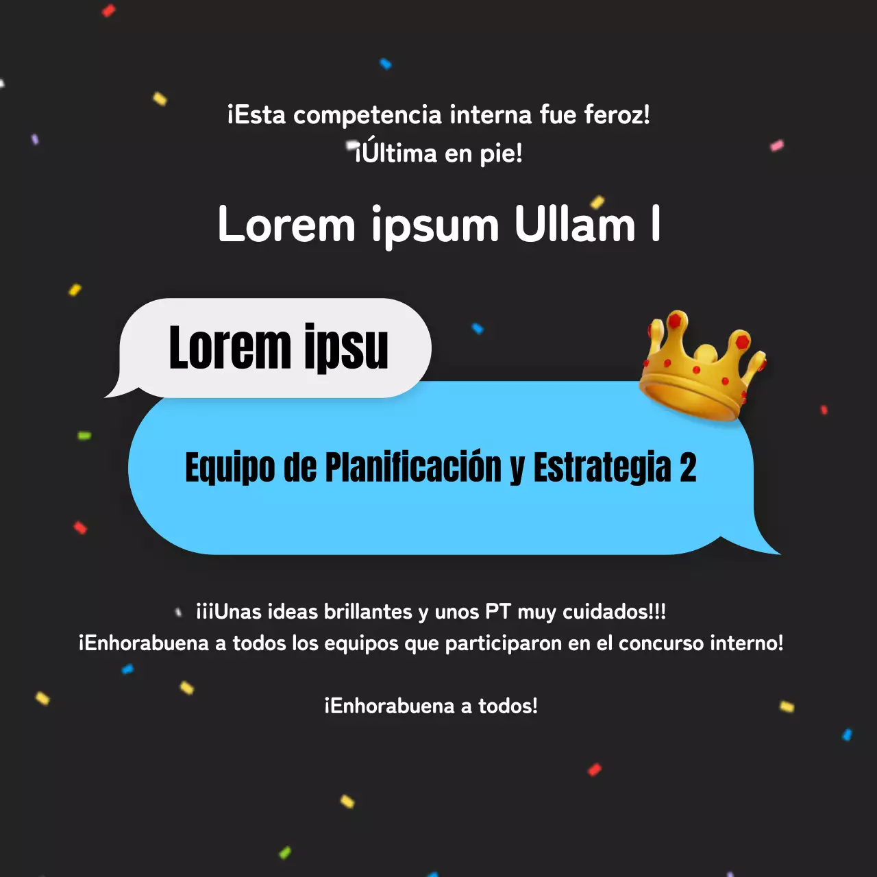 Anunciamos los resultados de un concurso interno para un bonito concepto azul y amarillo