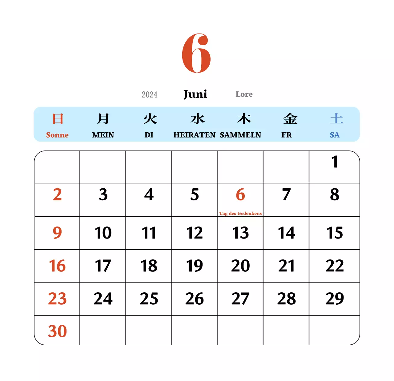 Retro-Konzept Nostalgie-Kalender in rot und blau