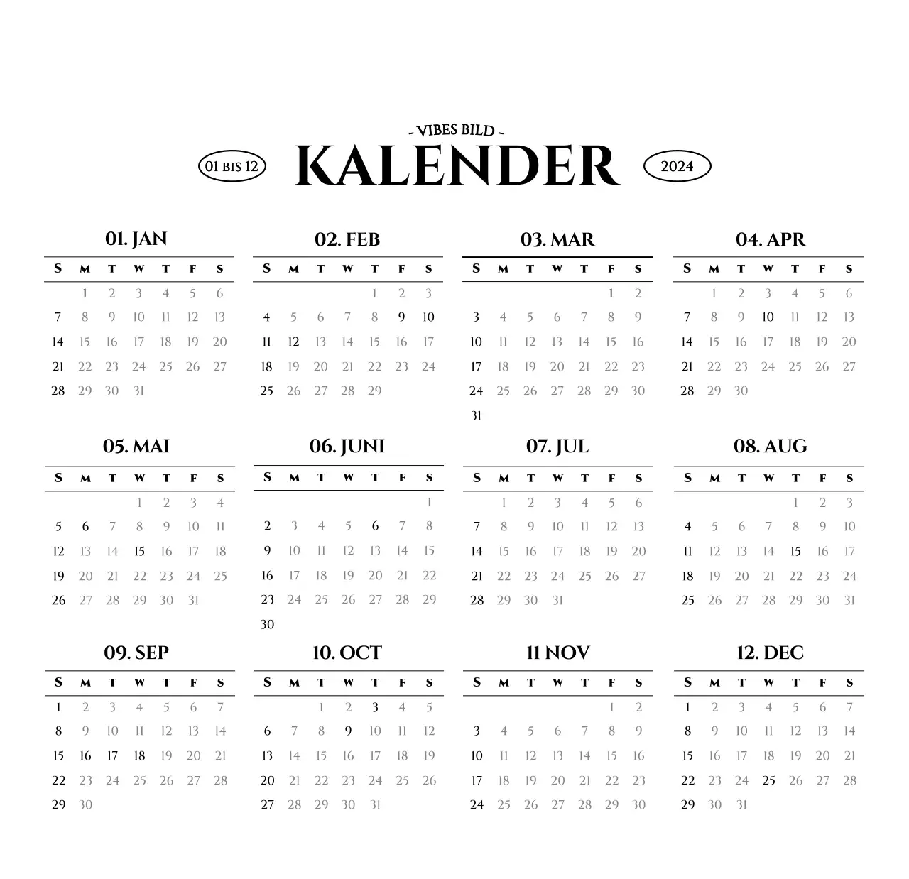 Einfacher Stil Wandkalender mit schwarz-weiß emotionalen Reisefotografie Konzept