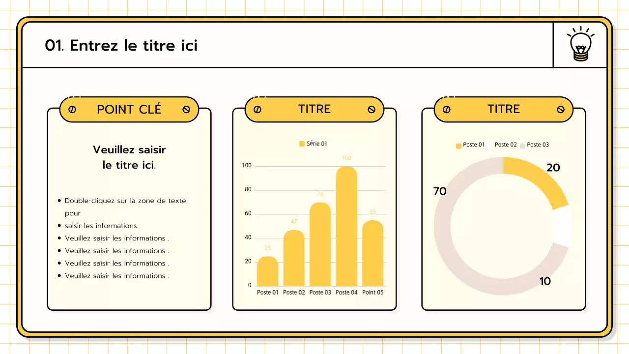 Un kit de présentation de base en jaune, vert lime et bleu