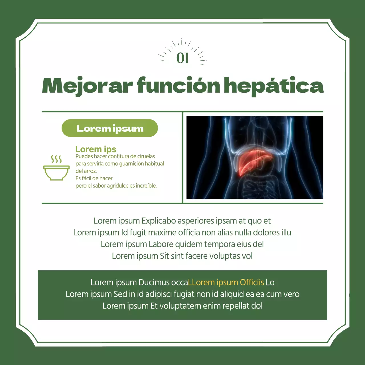 Los beneficios de las ciruelas en un entorno verde cardnews design