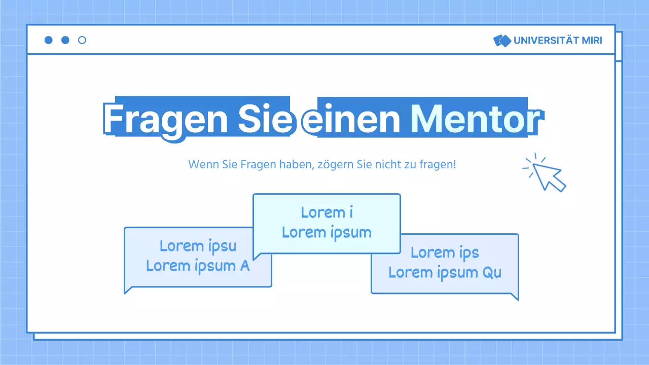 Hellblaue Job-Mentoring-Präsentation