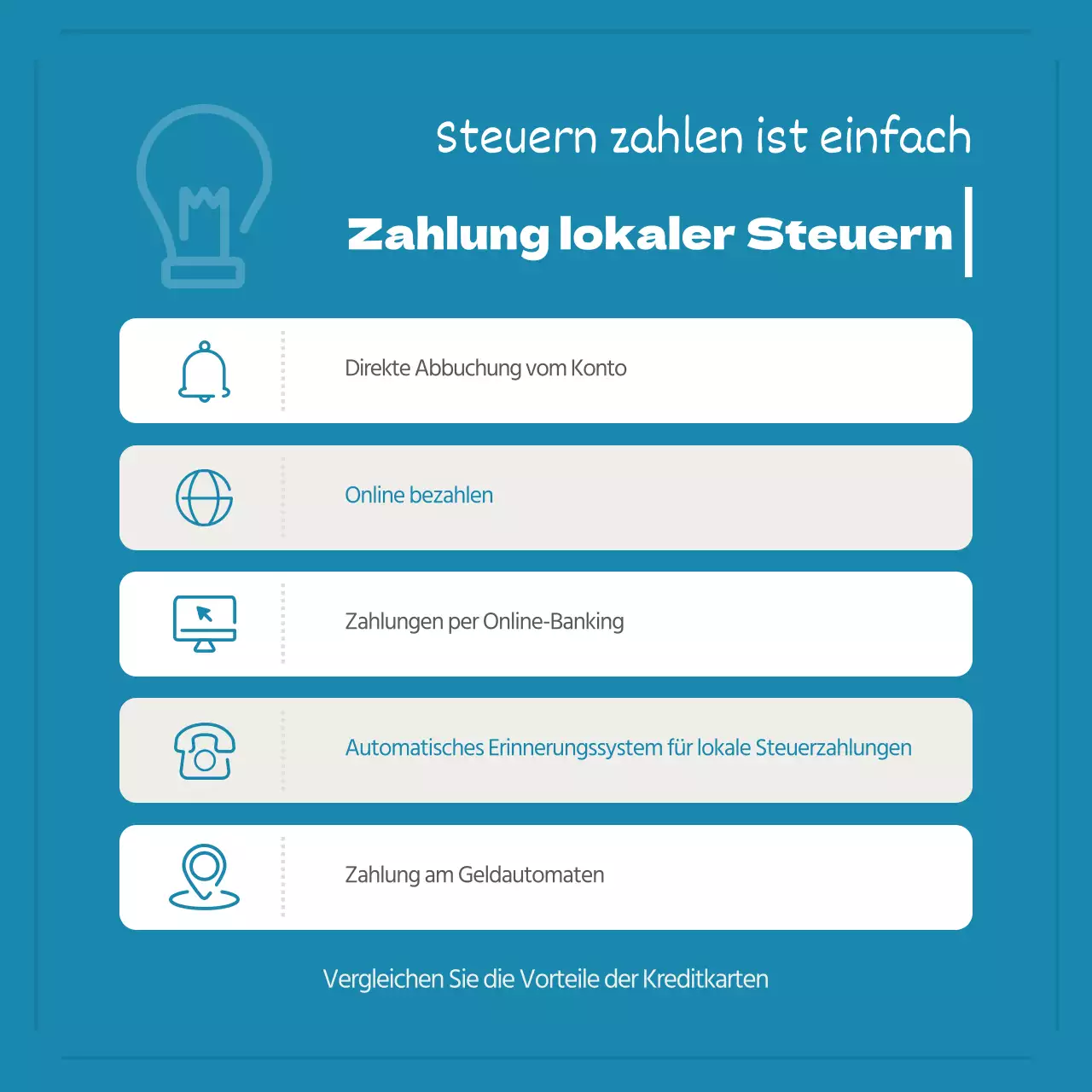 Werbung für eine einfache lokale Steuerberatungsfirma in Blau und Elfenbein