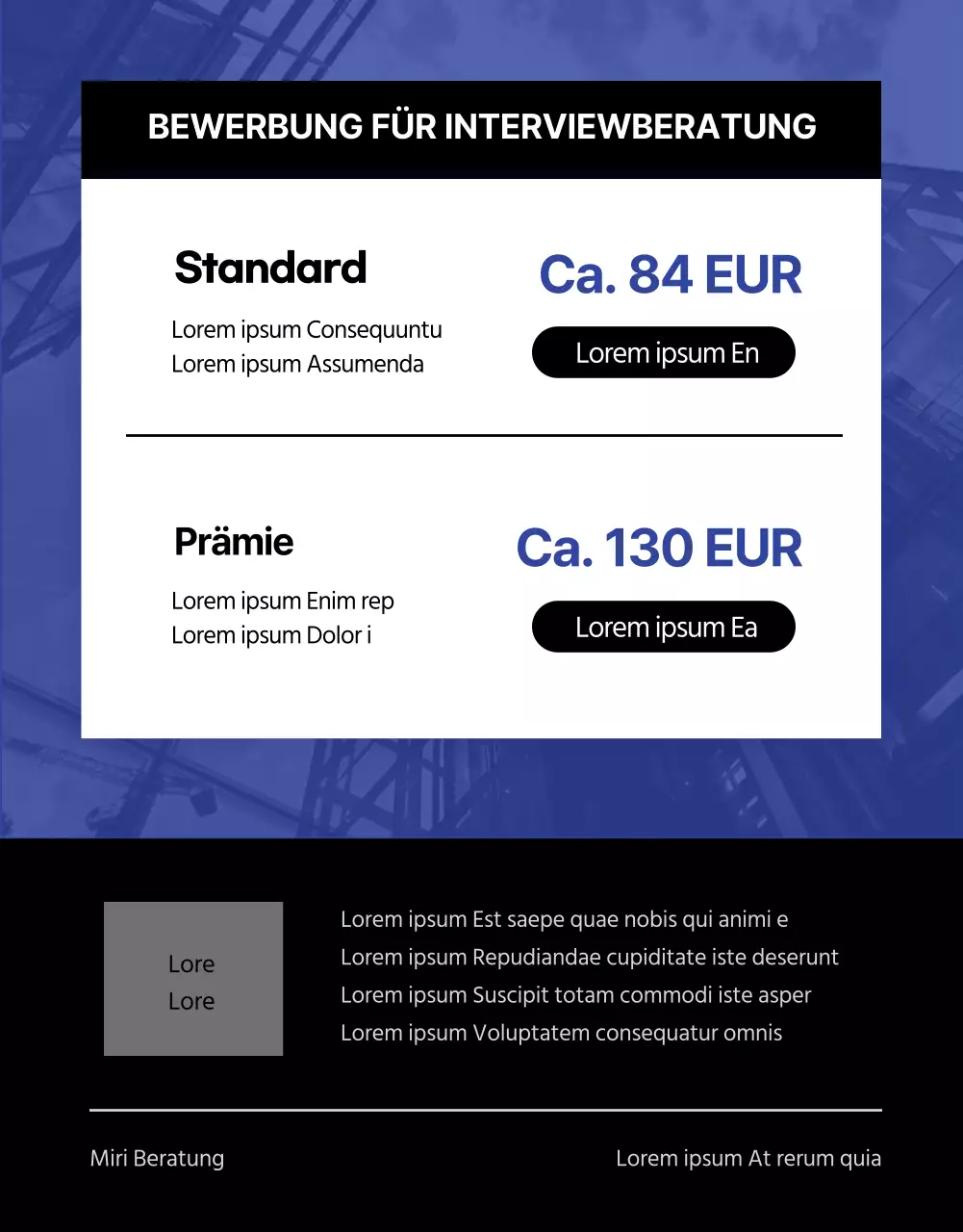 Blue and Monotone Job Interview Consultancy Detailseite