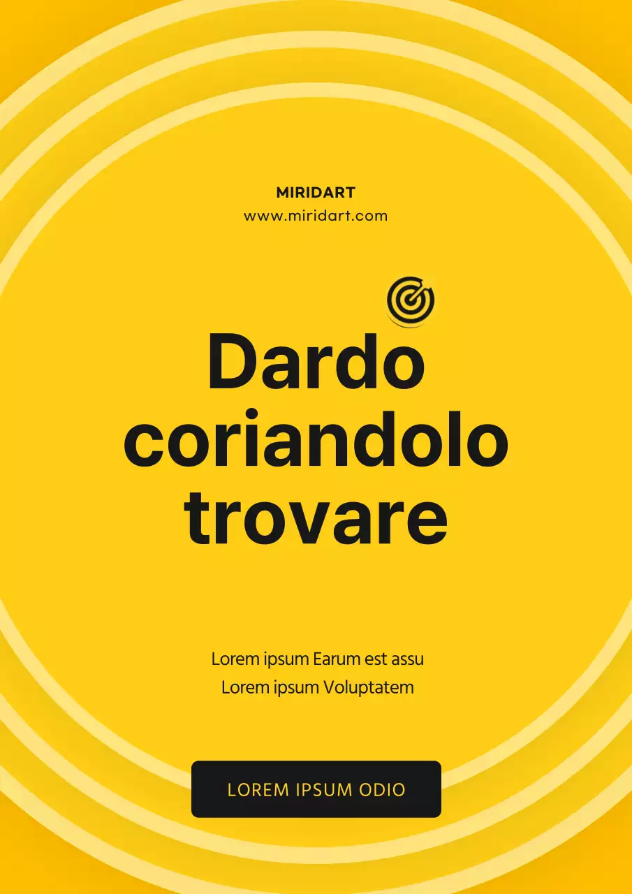 Presentazione di un semplice evento di freccette gialle e nere