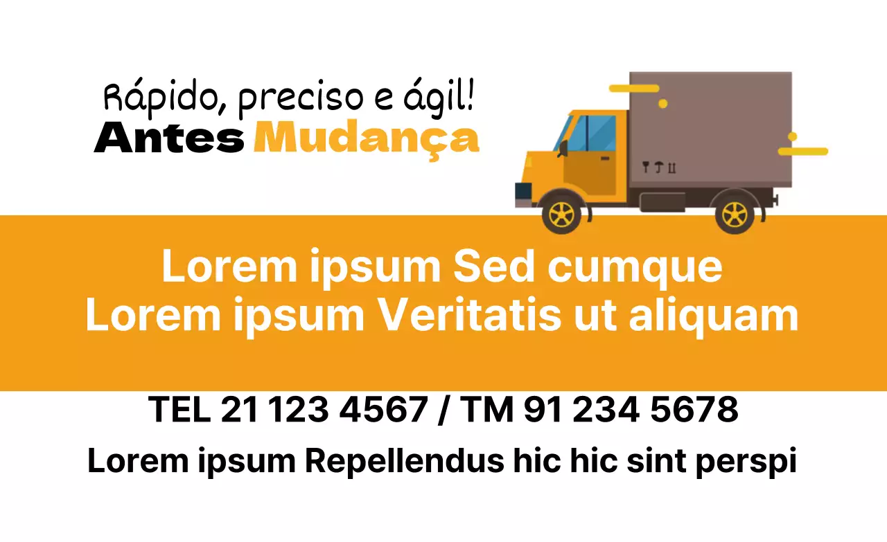 Cartões de visita para empresas de mudanças
