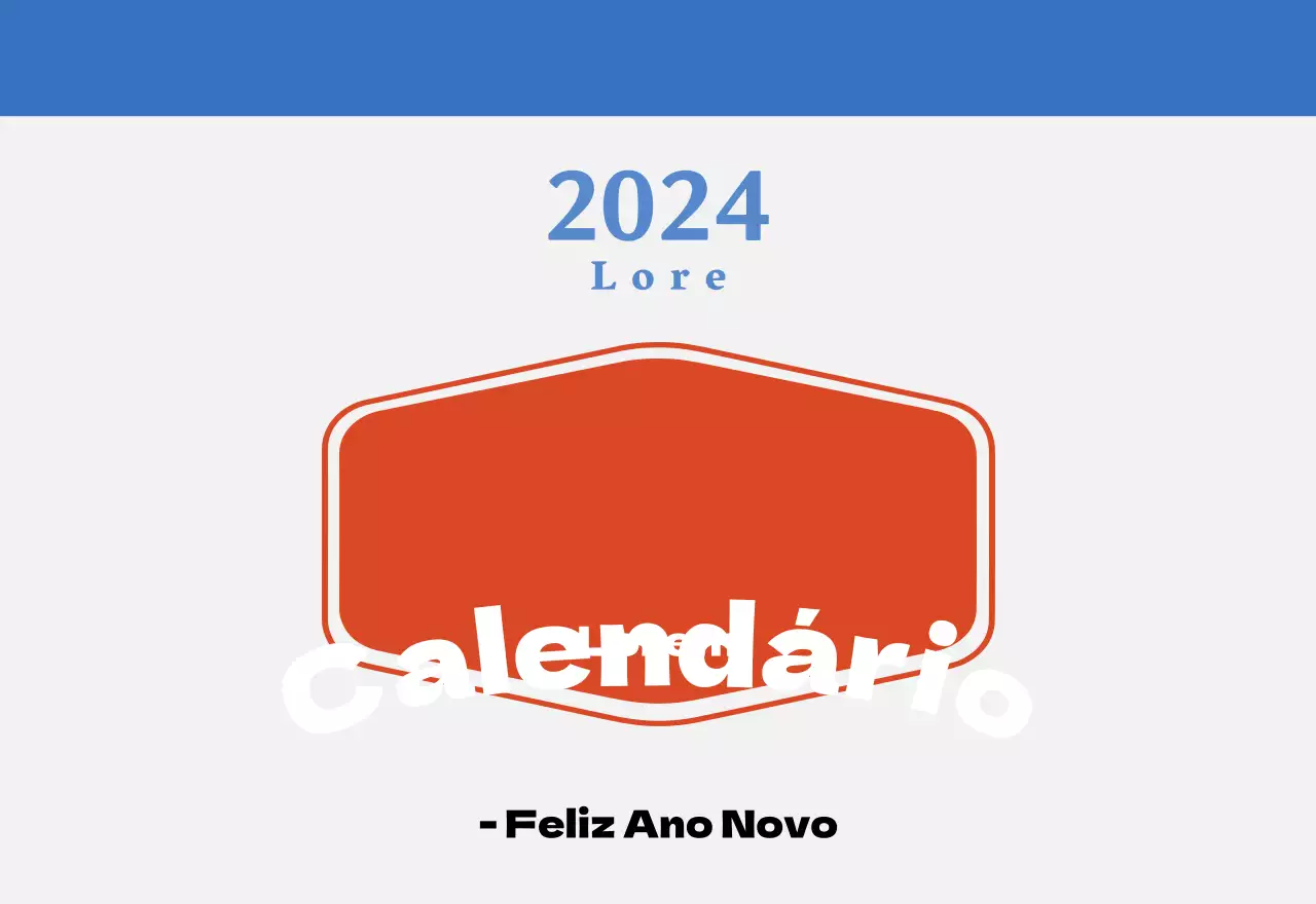 Calendário nostalgia de conceito retro em vermelho e azul