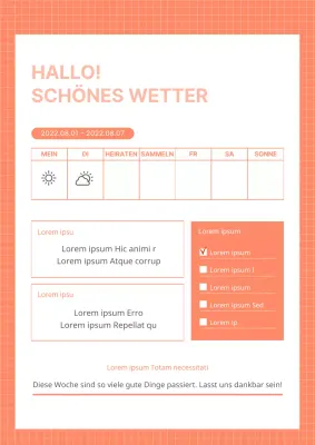 Aprikosenfarbene Emotionen als Wetter in einer GoodNote-Vorlage