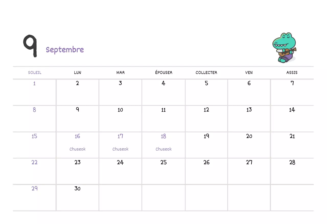 Un calendrier avec un joli concept d'illustration d'Argo
