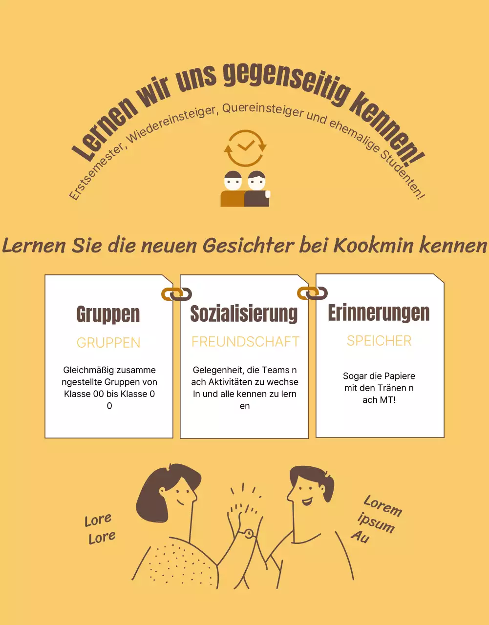 Herbstliche MT-Aktionen und Bewerbungen in brauner und fröhlicher Stimmung