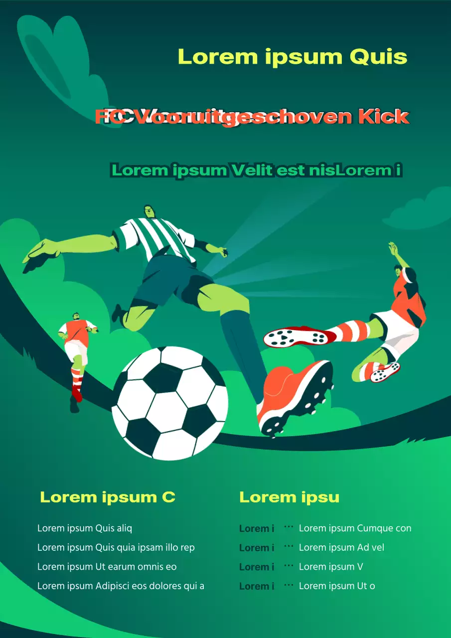 Wervingsthema voetbalclub met groen dynamisch illustratieconcept