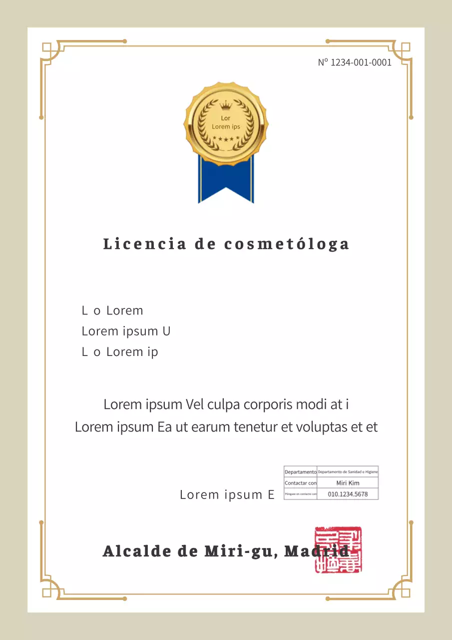 Lujosa licencia de peluquería estilo marco en marrón claro y negro