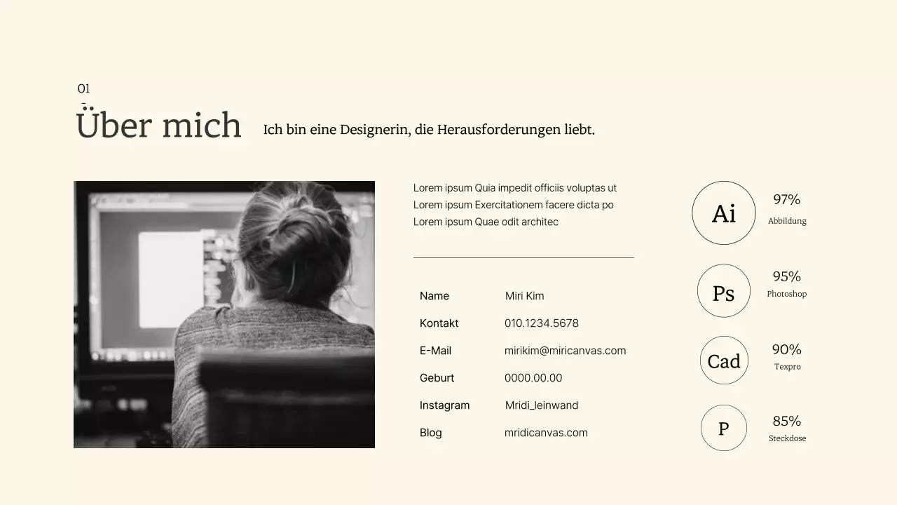 Einfaches Modedesign und Portfolio in Pastellfarben