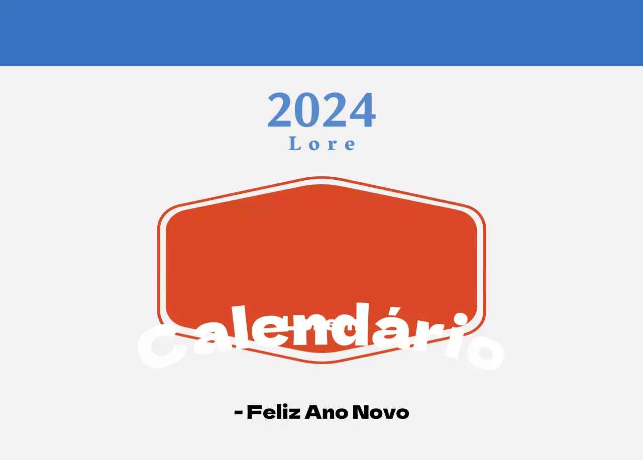 Calendário nostalgia de conceito retro em vermelho e azul