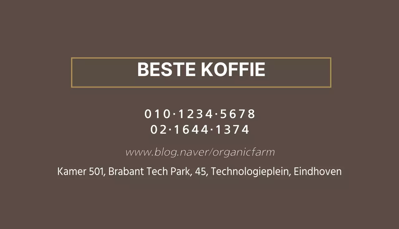 Eenvoudig ontwerp visitekaartje café