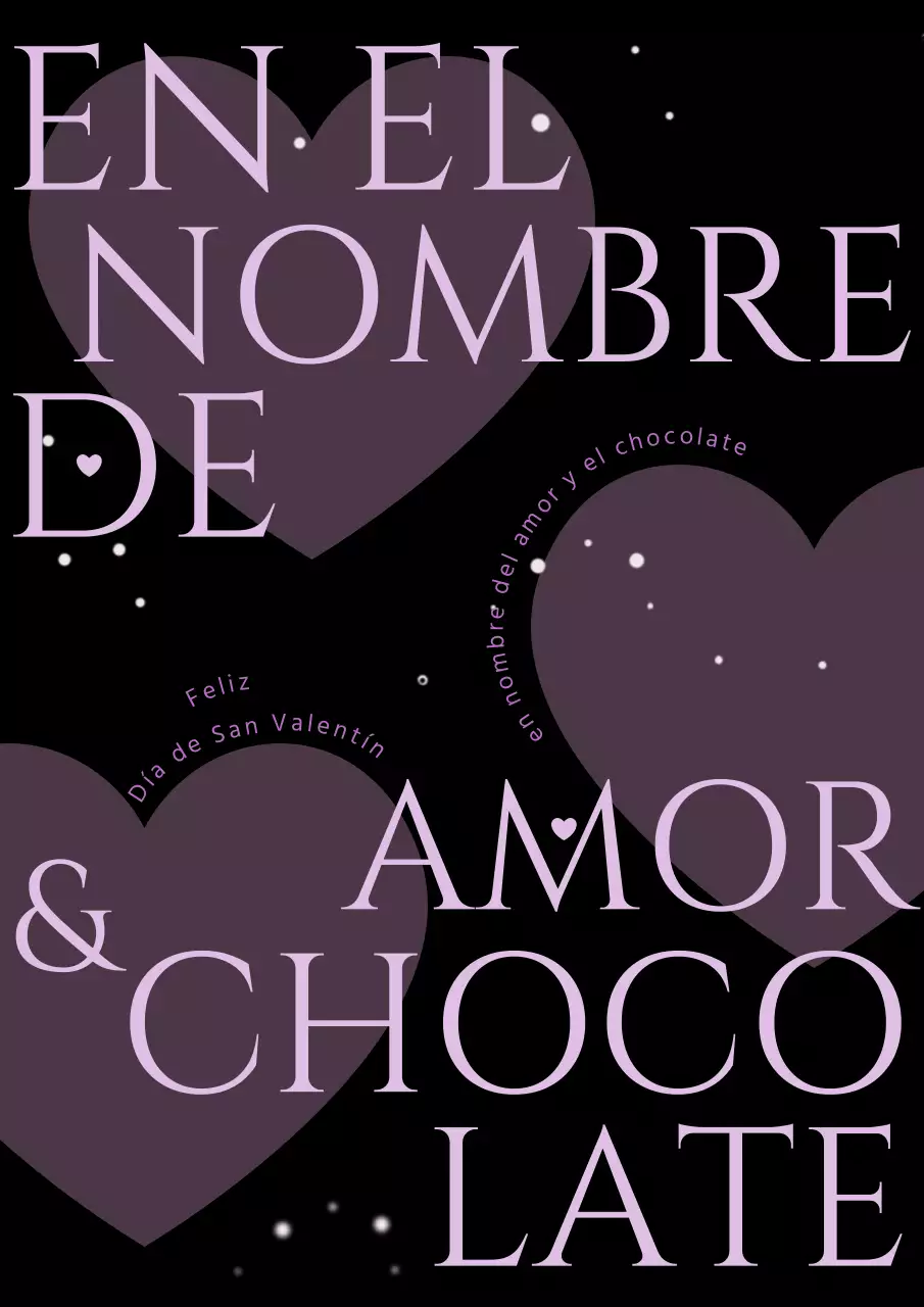 San Valentín con corazones y tipografía