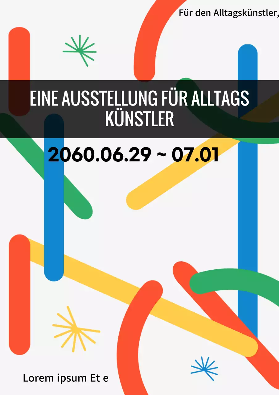 Eine einfache Kunstausstellung mit einem bunten Fahrradkonzept