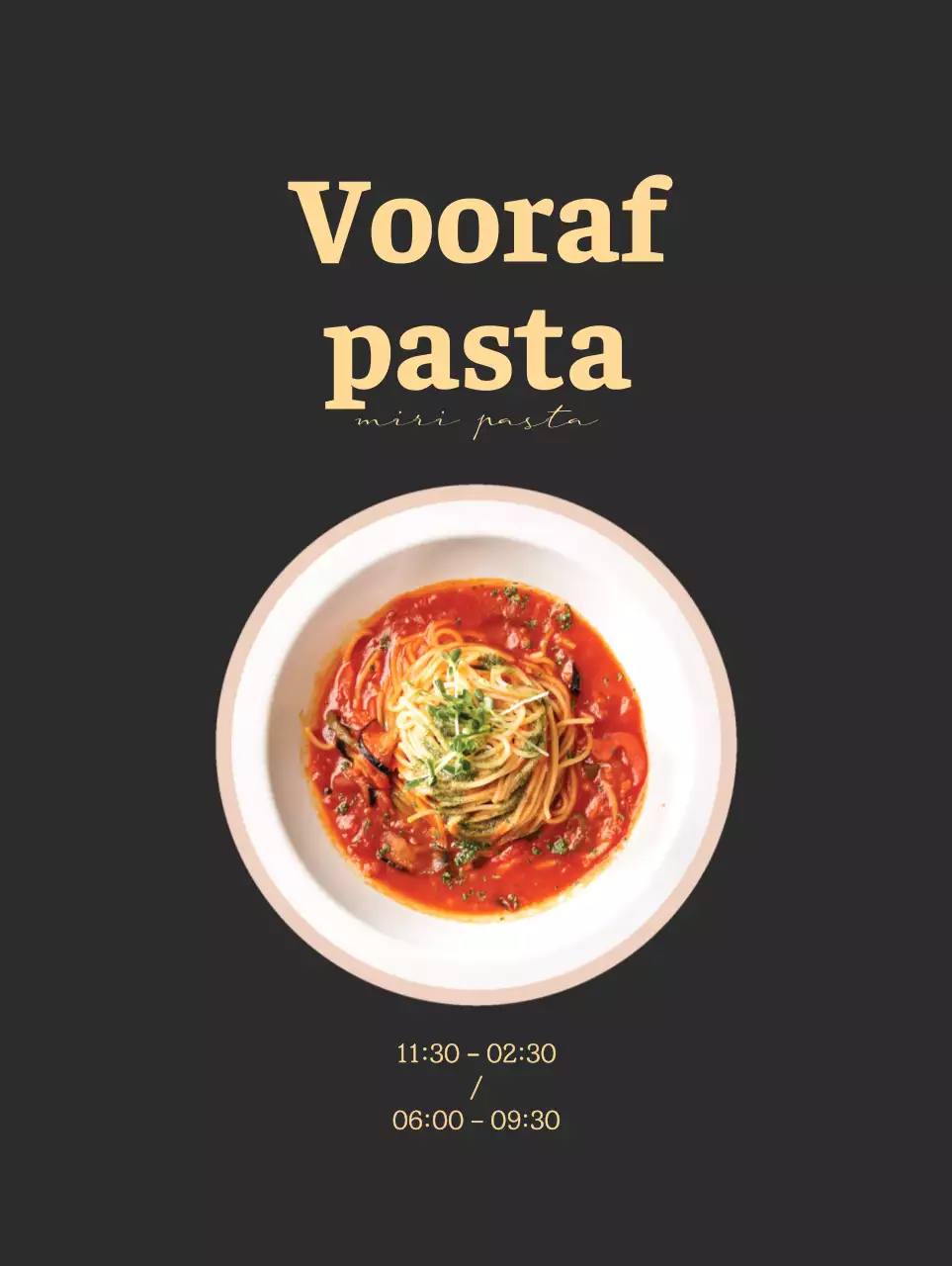 Promoot pasta met een rustgevende warmgrijze achtergrond