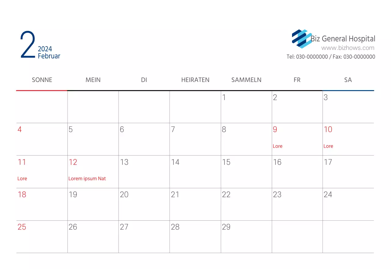 Navy Weiß Einfaches Krankenhaus