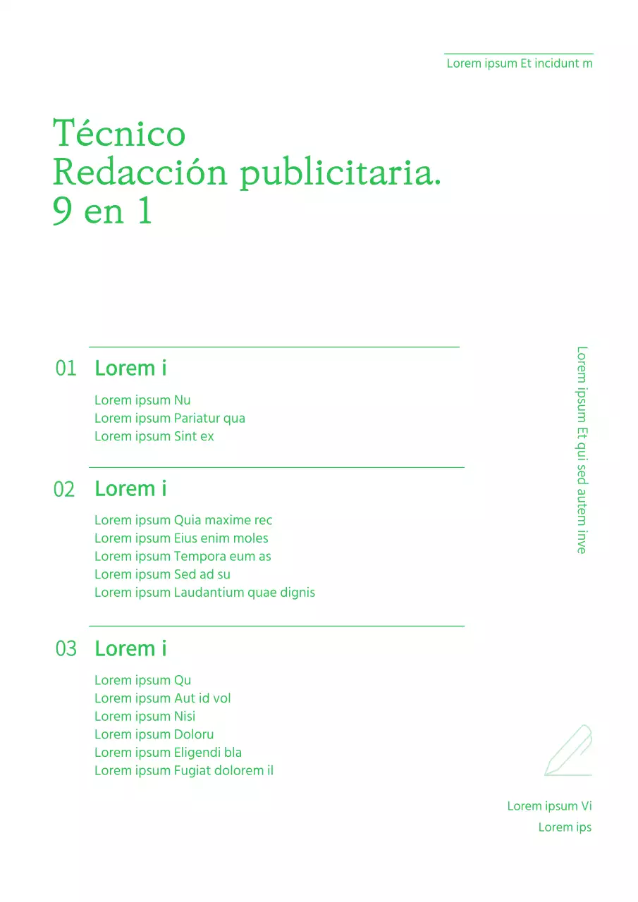 Un programa de estudios sencillo y moderno en verde y blanco