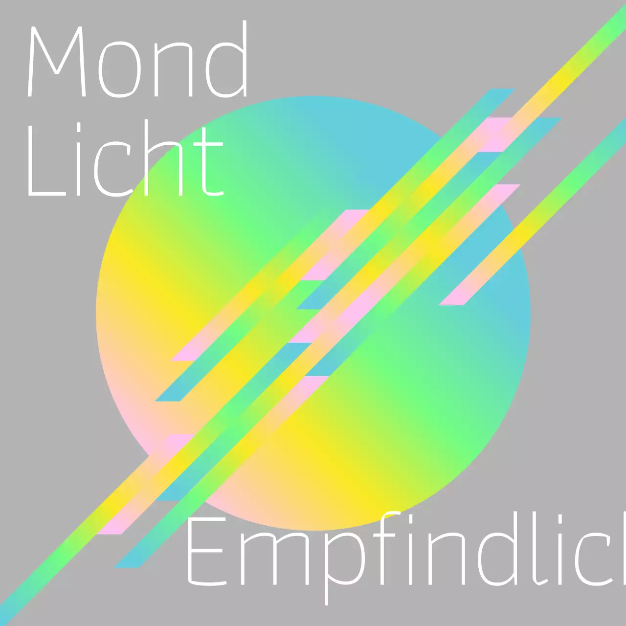 Modernes Albumcover mit Farbverlauf in Grau und Neonpost