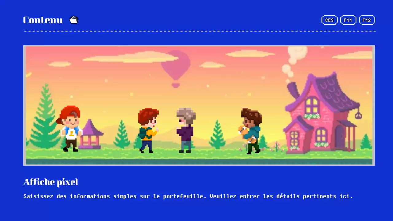 Présentation du portefeuille en bleu et jaune