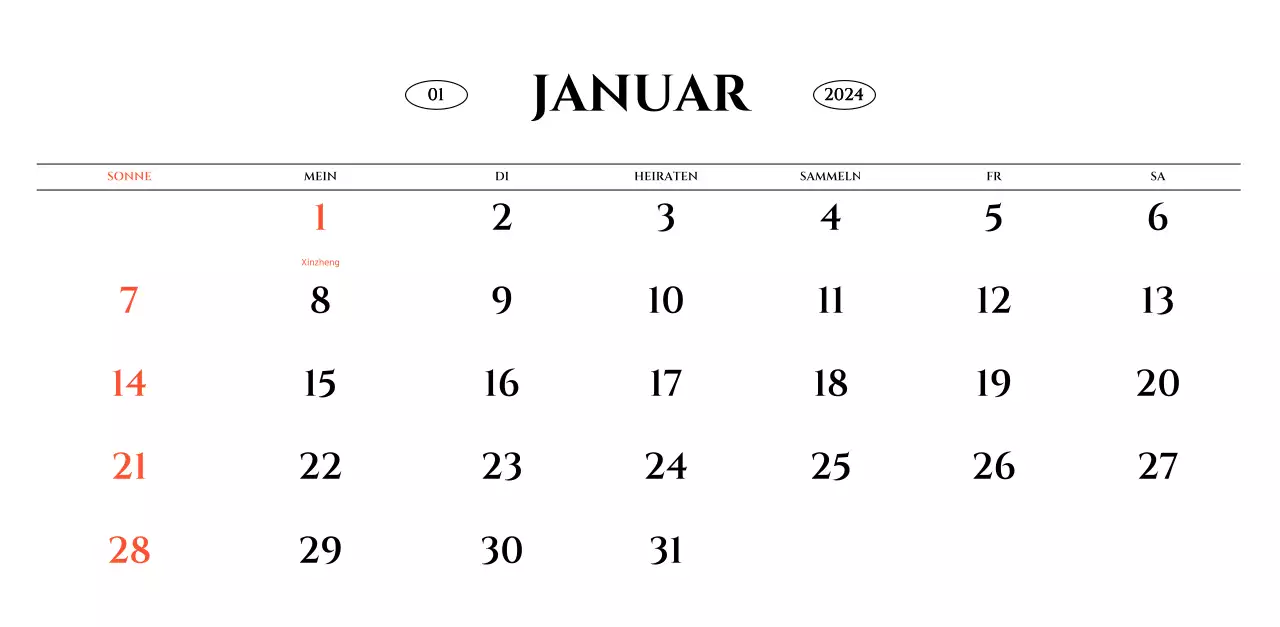 Wandkalender im einfachen Stil mit schwarz-weißer emotionaler Reisefotografie