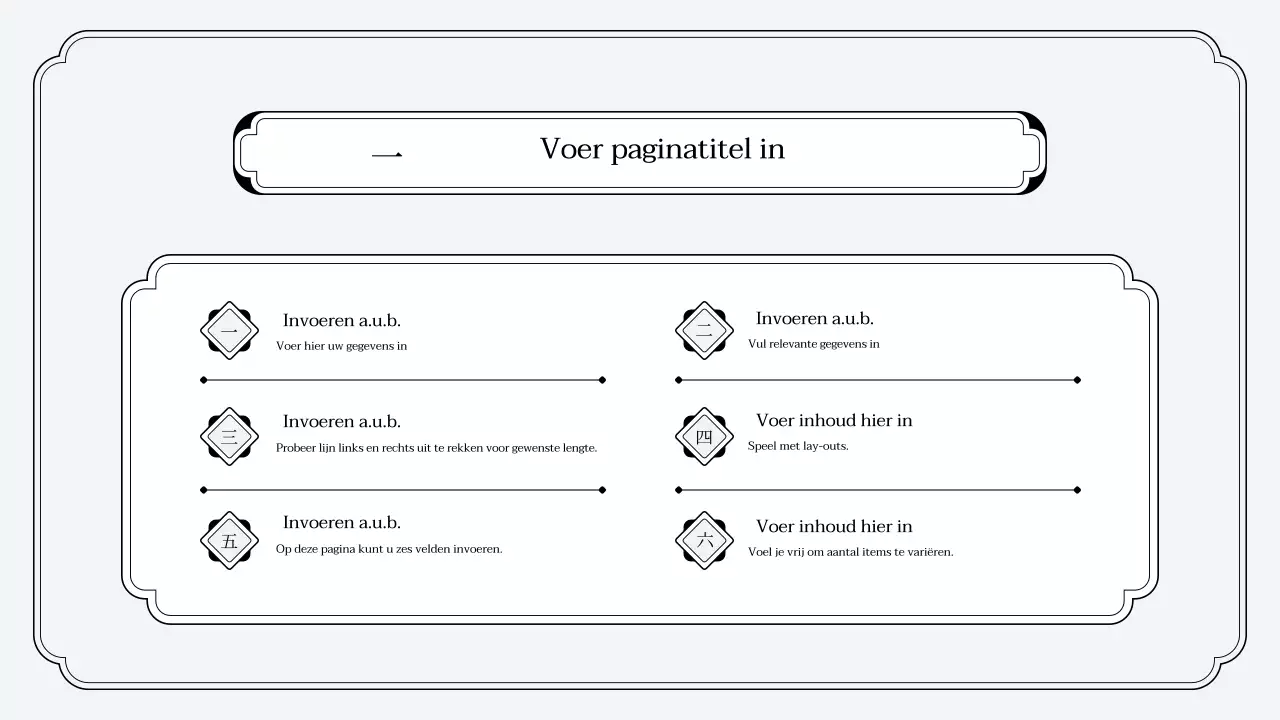 Eenvoudige presentatiekit in oosterse stijl
