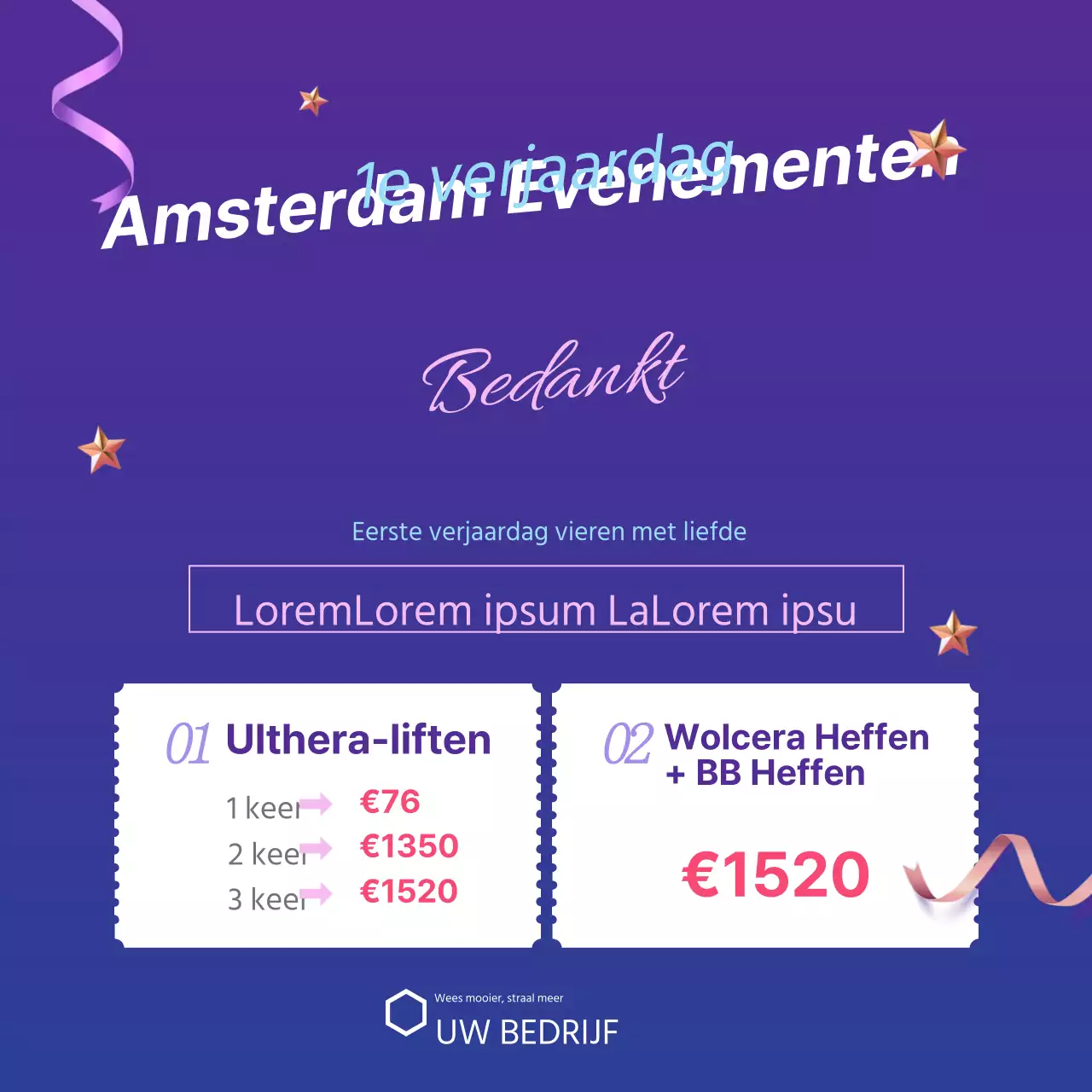 Waarderingsevenement voor een jaar gieten