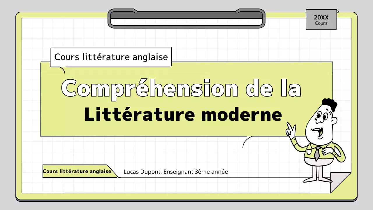 Clipboard concept educational presentation kit in lime and white