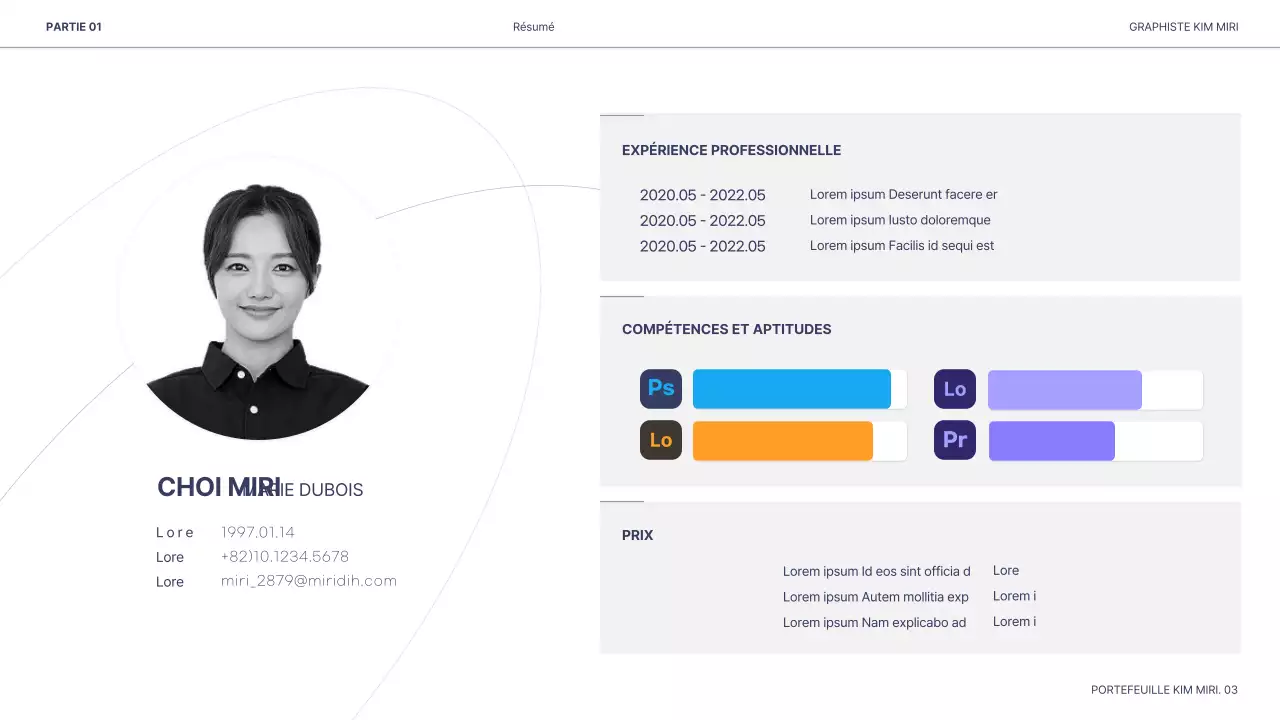 Présentation d'un portfolio pour les designers de White Navy Neat