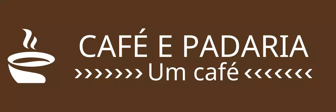 Um desenho de avental de uma linha com uma ilustração de uma chávena de café com café e o logótipo de uma padaria.