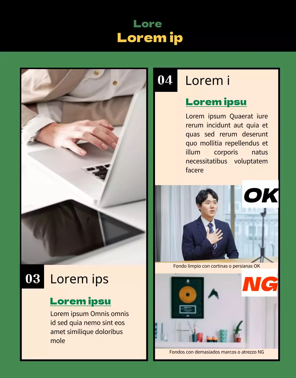 Entrevista presencial StudyCafe en verde y amarillo vibrante