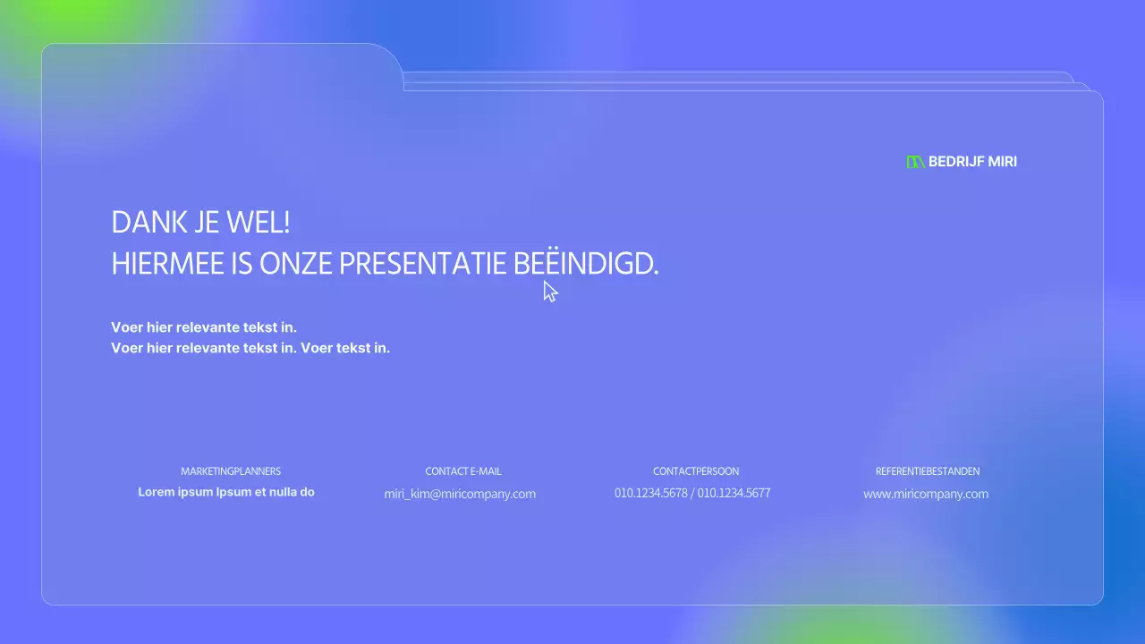 Eenvoudige mappen in blauw en fluorescerende kleuren